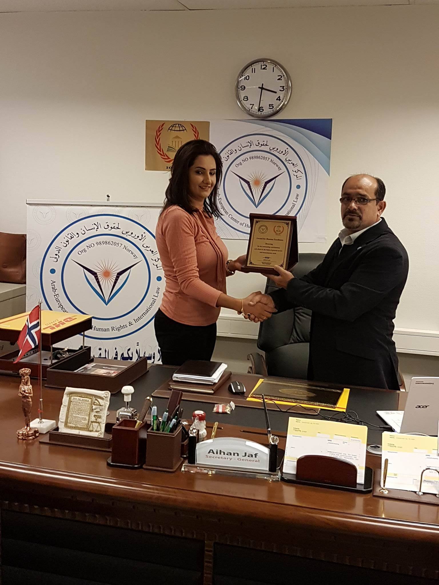 النرويج/ الأمين العام للمركز يستقبل مسؤولة المركز في جنيف